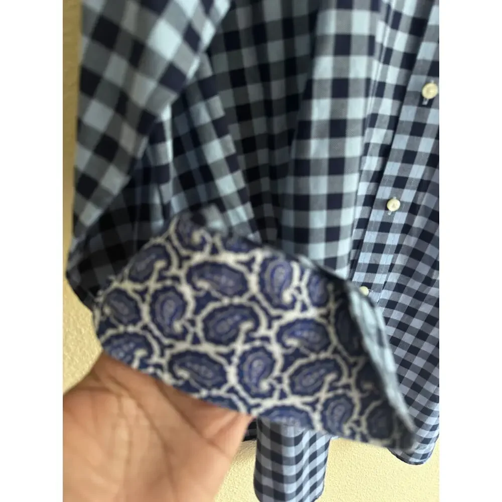 Thomas Dean checkered button down shirt - Large